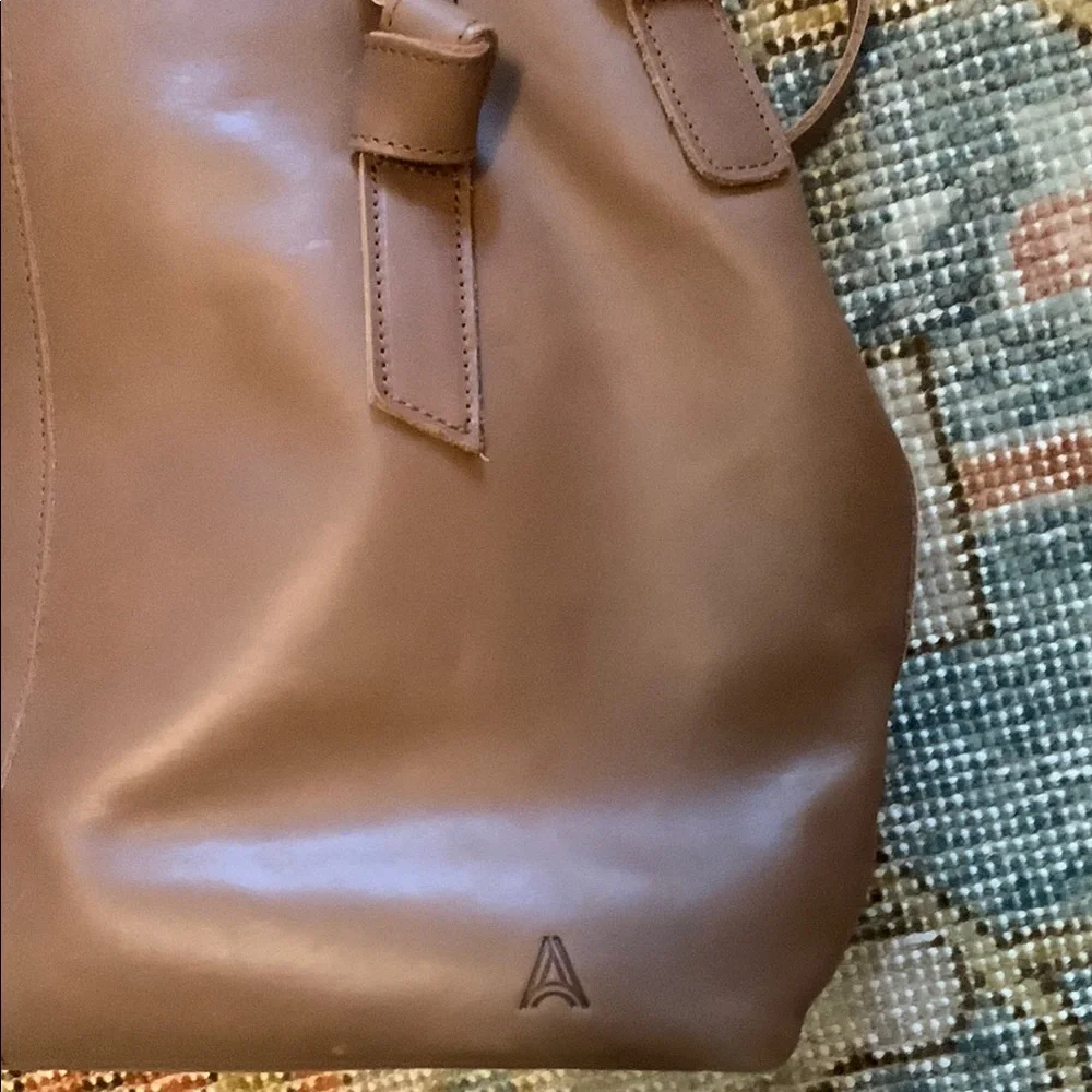 Able Brown Leather Tote with Structured Design - Picture 6 of 10
